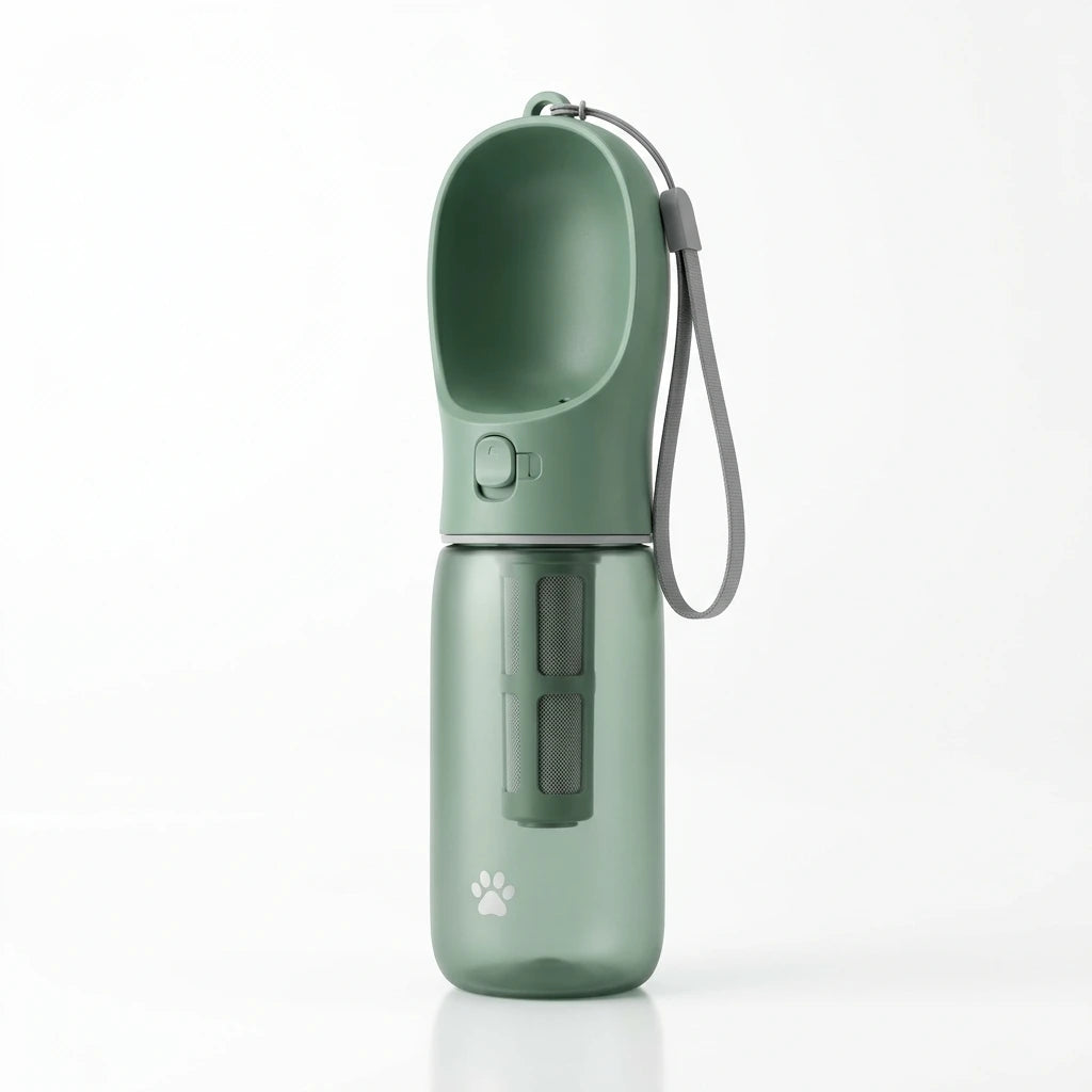 PuraStream™ Portable Pet Water Bottle - On-the-Go Carbon Filtration (19oz)